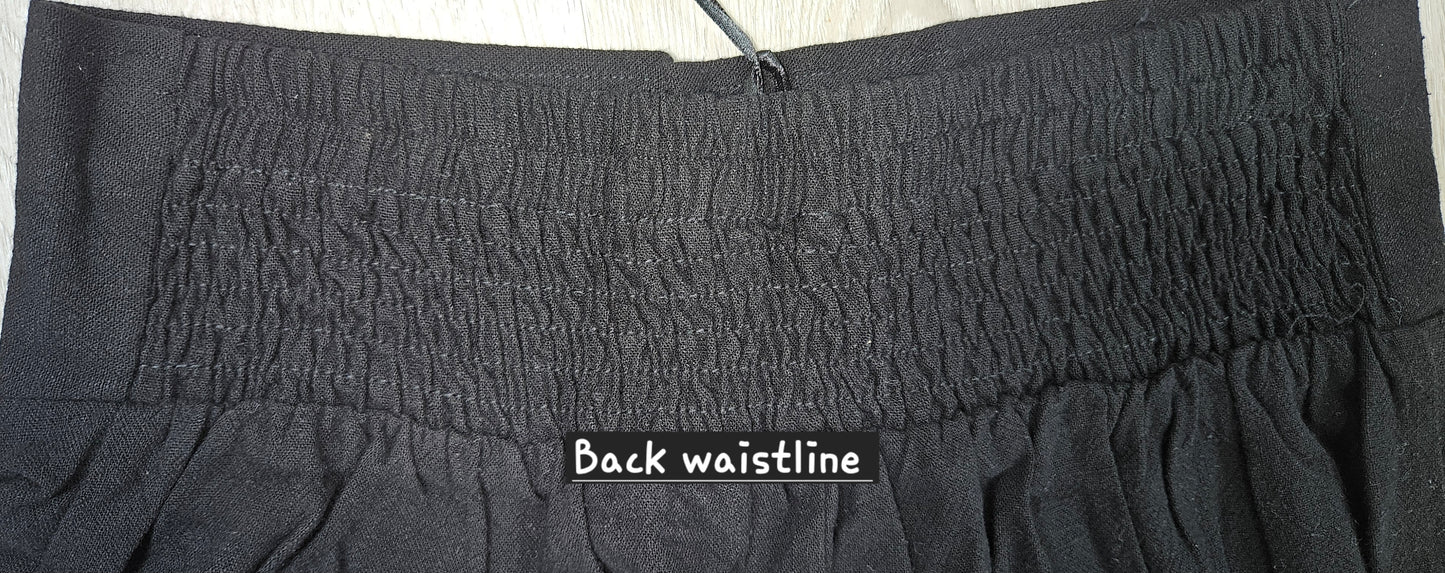 Black Linen Blend Pants