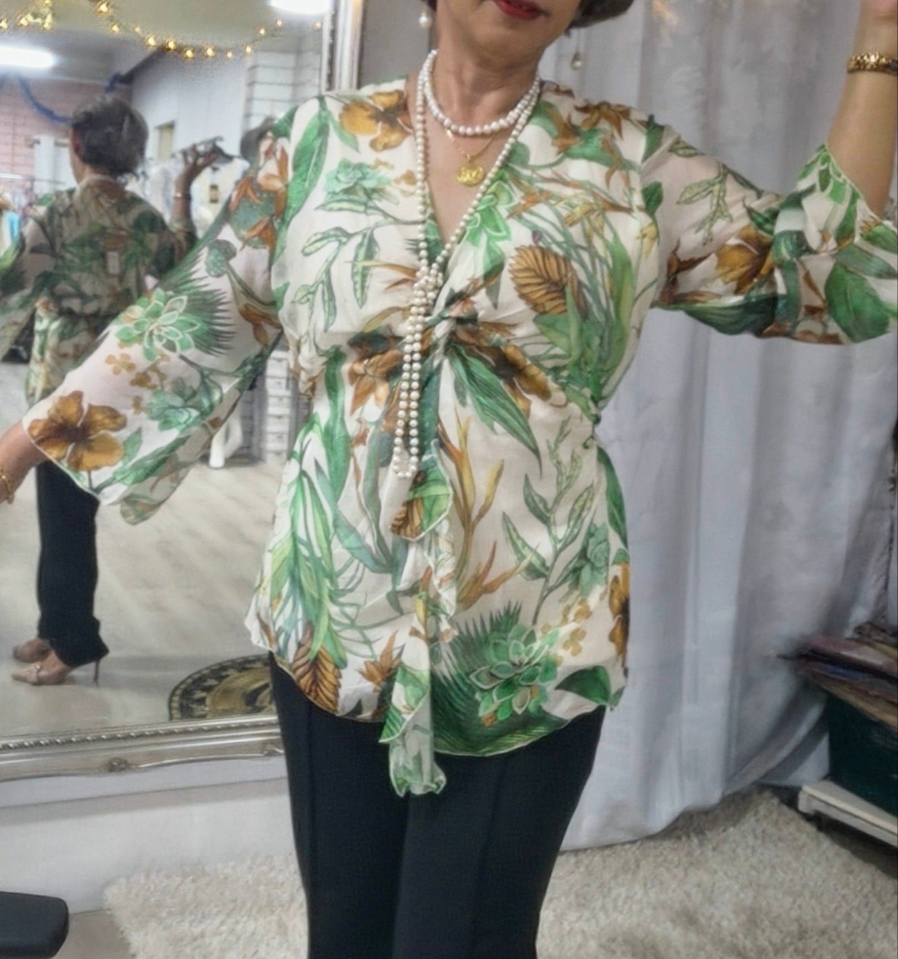 Silk Blend V neckline Top