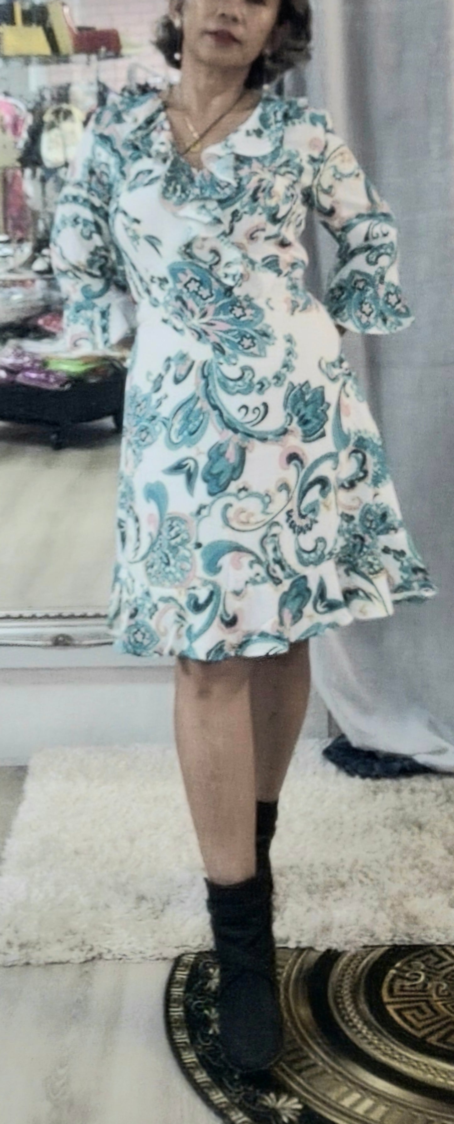 Classic Crossover Dress in 100% Rayon Cotton lined from Sambara