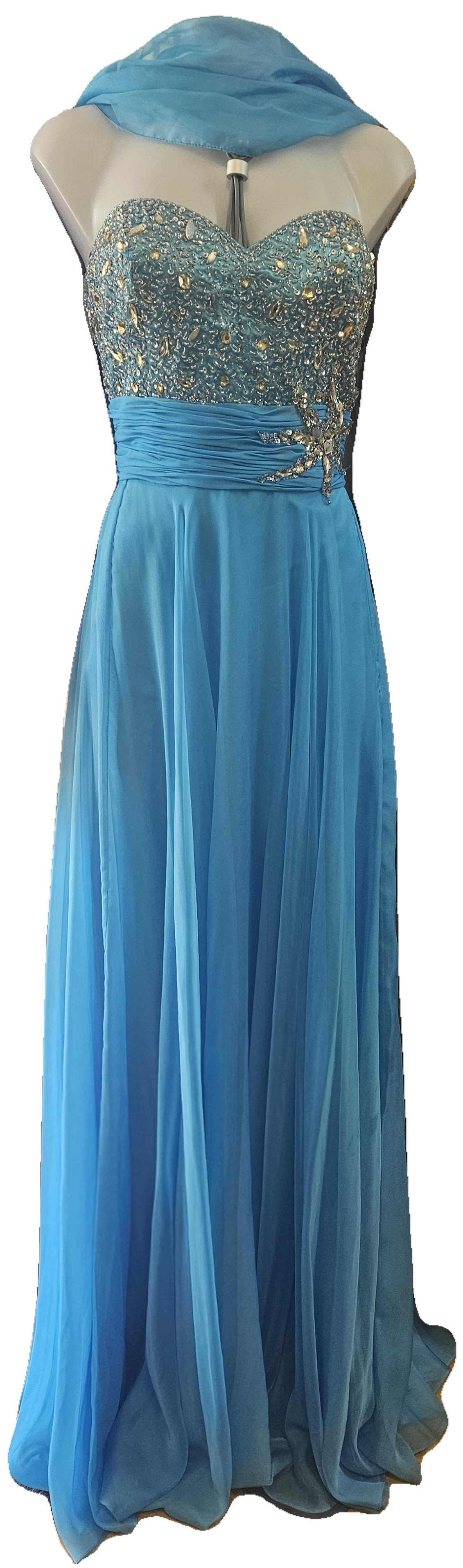 Beaded Sweetheart Neckline Chiffon Formal Dress