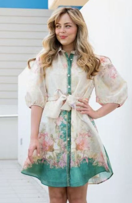Floral print Dress with 3/4 sleeves
