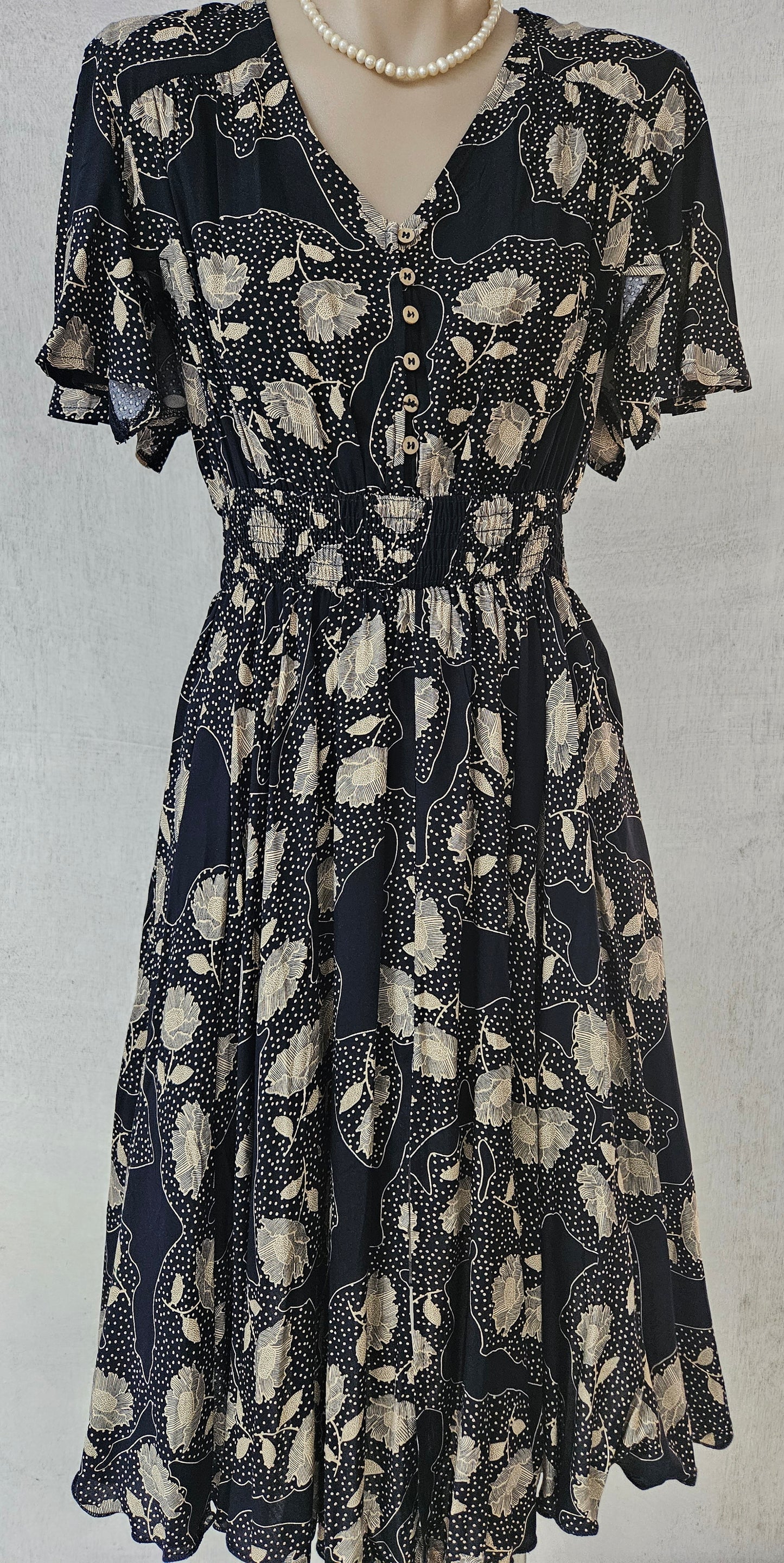 Navy Printed Dress