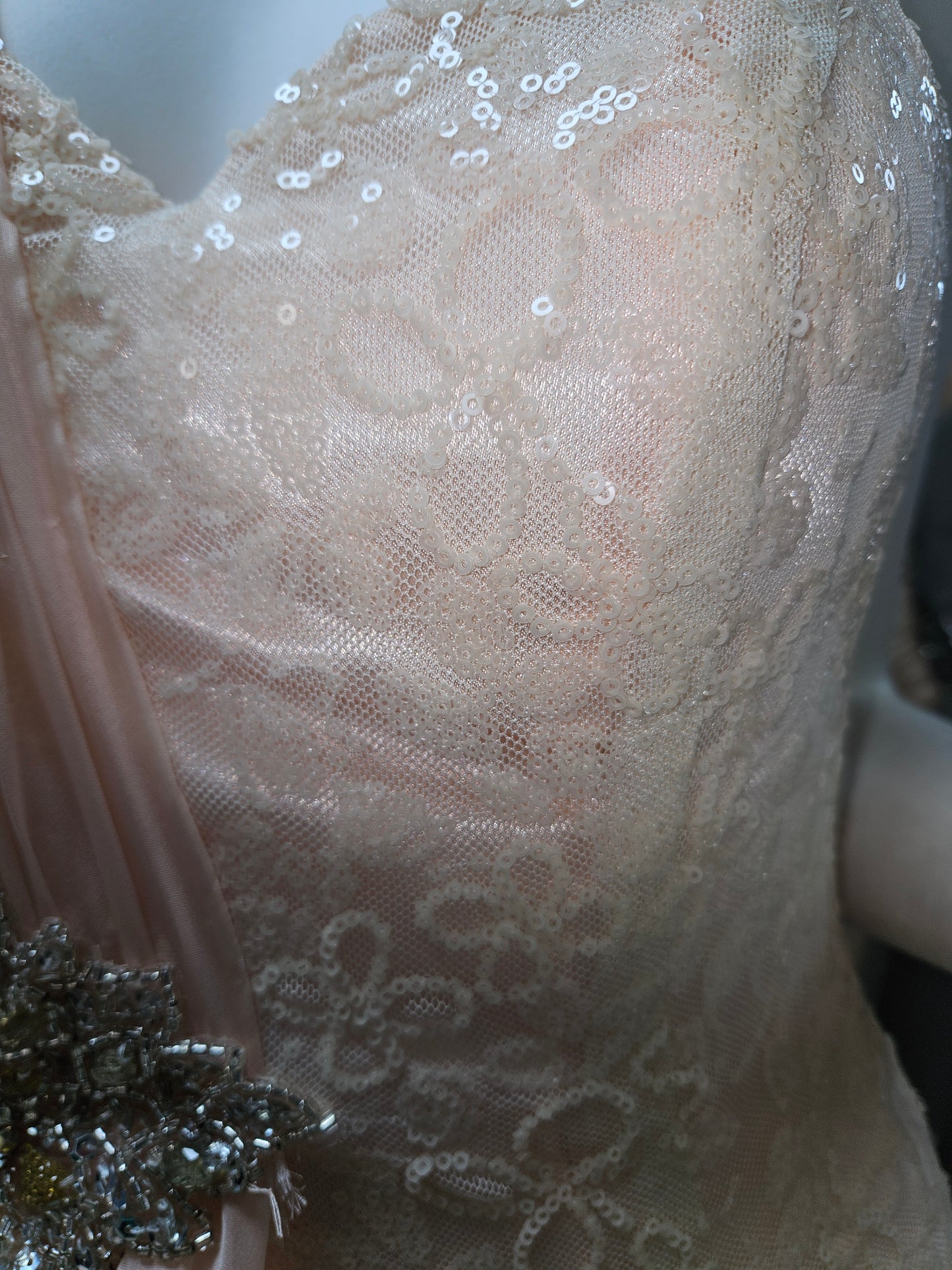 One Shoulder Pink Salmon Formal Dress