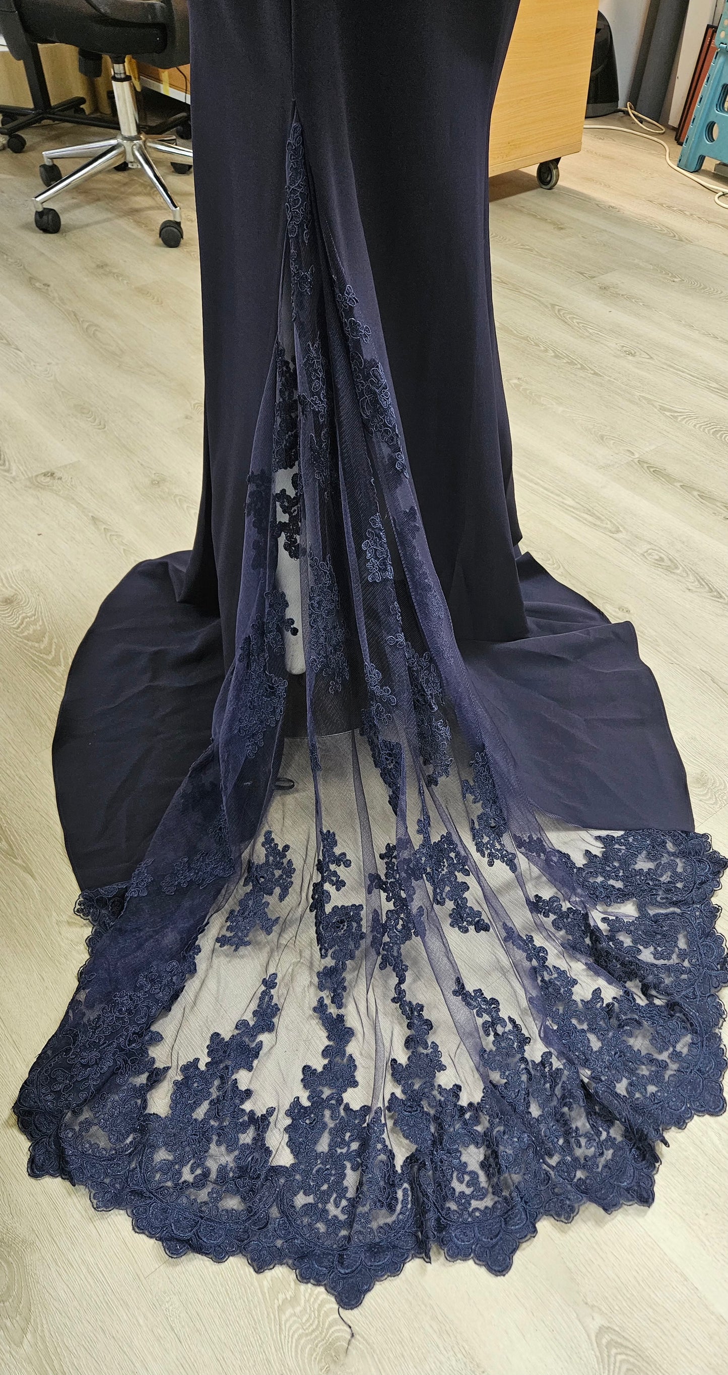 Jadore Off shoulder Navy Formal Dress