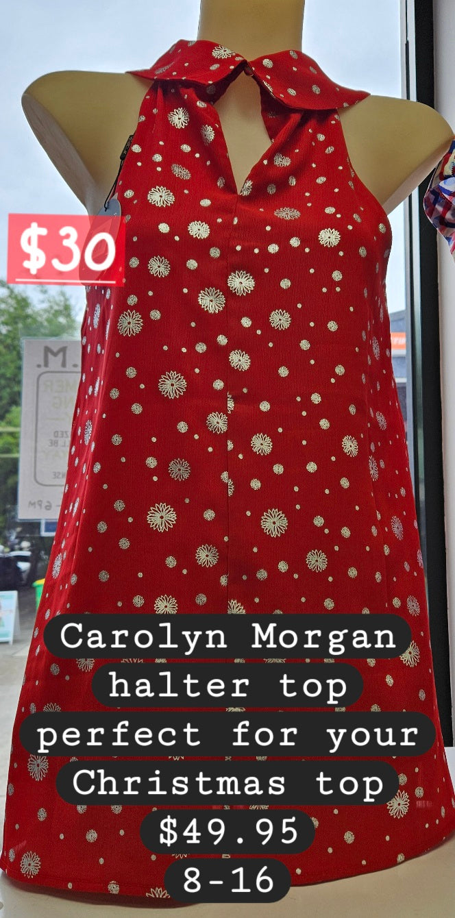 Carolyn Morgan Red Chiffon top