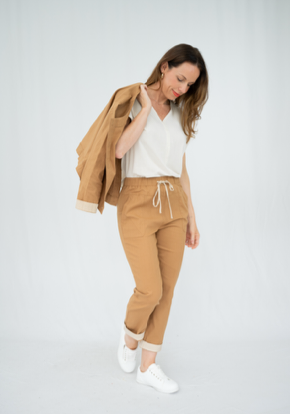 Linen Blend Jacket/Top & Pants Set