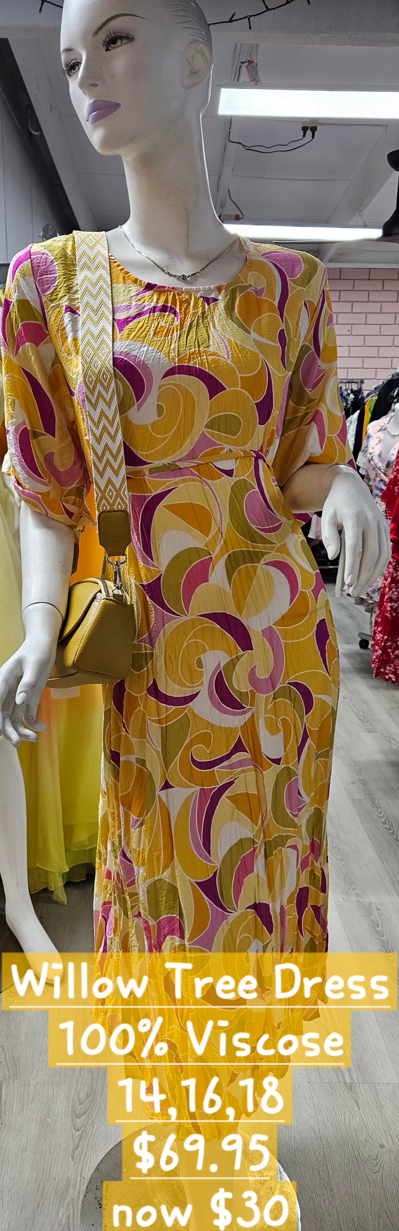 Yellow print Willow Tree Dress