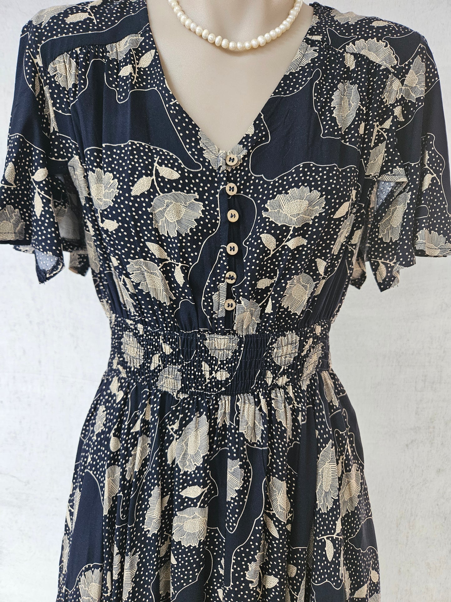 Navy Printed Dress