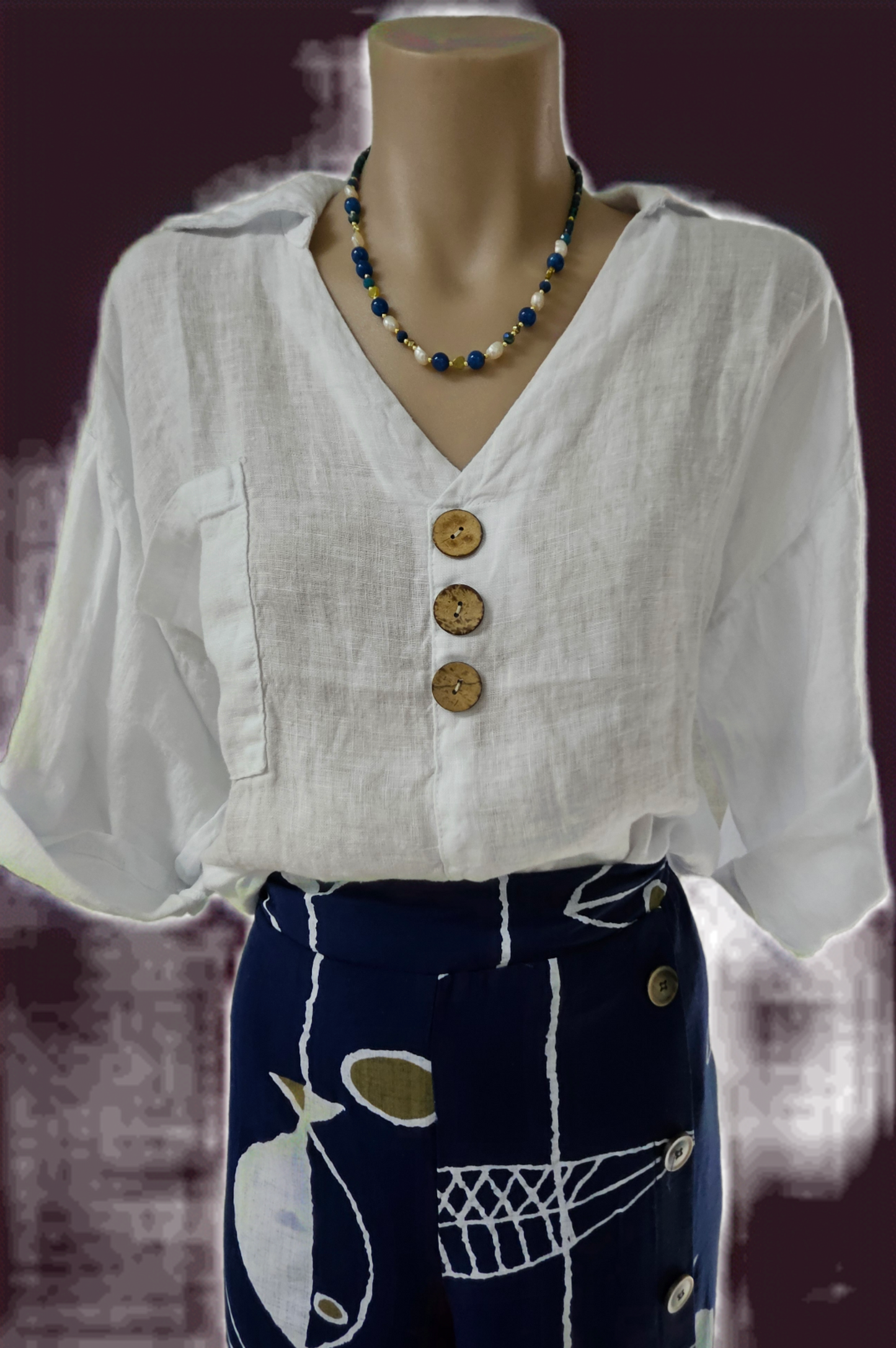 Italian Linen White Top