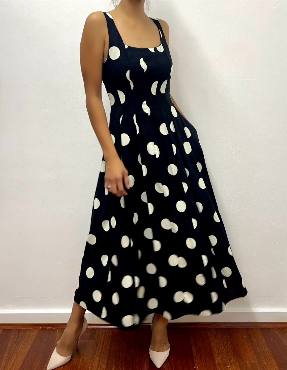 Black and white Cotton Spotty Dress