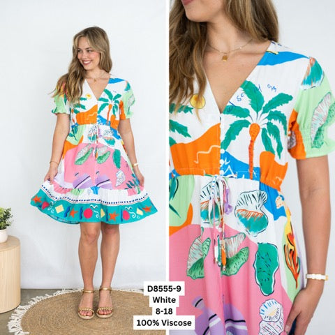 Fria Liz Seaside Print Dress