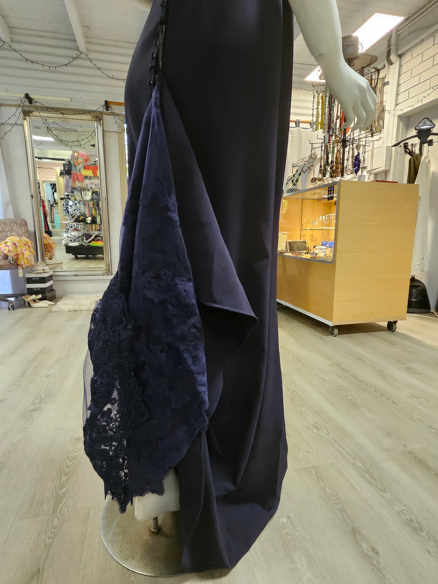 Jadore Off shoulder Navy Formal Dress